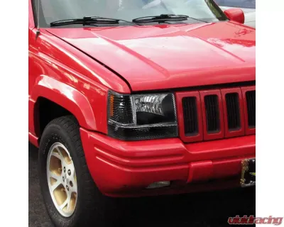 Spec-D Corner Lights w/ Amber Reflectors (Matte Black Housing/Clear Lens) Jeep Grand Cherokee 1993-1998 - 2LC-GKEE93JM-RS