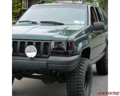 Spec-D Corner Lights w/ Amber Reflectors (Matte Black Housing/Clear Lens) Jeep Grand Cherokee 1993-1998 - 2LC-GKEE93JM-RS