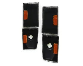 Spec-D Corner Lights w/ Amber Reflectors (Matte Black Housing/Clear Lens) Chevrolet | GMC 1988-1993