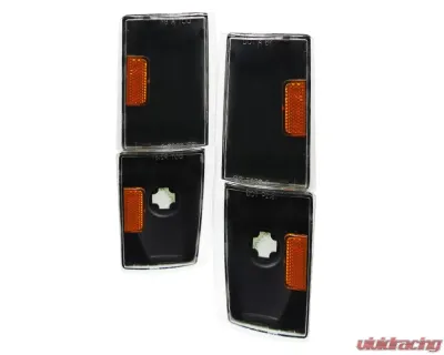 Spec-D Corner Lights w/ Amber Reflectors (Matte Black Housing/Clear Lens) Chevrolet | GMC 1988-1993 - 2LC-GMC88JM-APC
