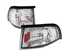 Spec-D Corner Parking Turn Signal Lights w/ Amber Reflector (Chrome Housing/Clear Lens) Ford Mustang 1994-1998
