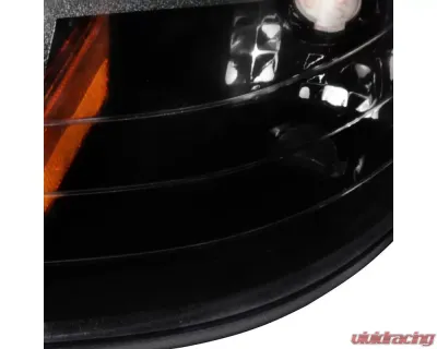 Spec-D Corner Parking Turn Signal Lights w/ Amber Reflector (Matte Black Housing/Clear Lens) Ford Mustang 1994-1998 - 2LC-MST95JM-RS