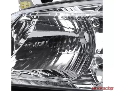 Spec-D Headlights & Corner Signal Lights w/ Amber Reflectors (Chrome Housing/Clear Lens) Toyota Camry 2000-2001 - 2LCLH-CAM00-RS