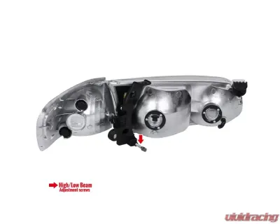 Spec-D Headlights & Corner Signal Lights w/ Amber Reflectors (Chrome Housing/Clear Lens) Toyota Camry 2000-2001 - 2LCLH-CAM00-RS