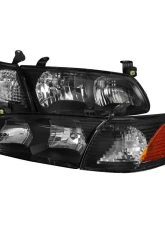 Spec-D Headlights & Corner Signal Lights w/ Amber Reflectors (Matte Black Housing/Clear Lens) Toyota Camry 2000-2001                                     - 2LCLH-CAM00JM-RS - Image 10