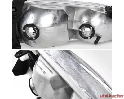 Spec-D Headlights & Corner Signal Lights w/ Amber Reflectors (Matte Black Housing/Clear Lens) Toyota Camry 2000-2001 - 2LCLH-CAM00JM-RS