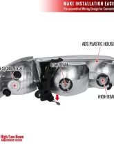Spec-D Headlights & Corner Signal Lights w/ Amber Reflectors (Matte Black Housing/Clear Lens) Toyota Camry 2000-2001                                     - 2LCLH-CAM00JM-RS - Image 9