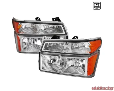 Spec-D Factory Style Headlights & Corner Lights (Chrome Housing/Clear Lens) Chevrolet | GMC | Isuzu 2004-2012 - 2LCLH-COL04-RS