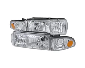 Spec-D Crystal Headlights & Corner Signal Lights (Chrome Housing/Clear Lens) Chevrolet Caprice | Impala 1991-1996