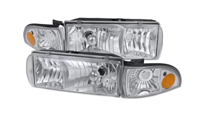 Spec-D Factory Style Crystal Headlights w/ Corner Signal Lights (Chrome Housing/Clear Lens) Chevrolet Caprice | Impala 1991-1996                                     - 2LCLH-IPA91-EU - Image 10