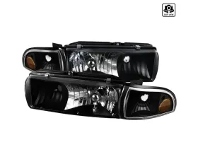 Spec-D Crystal Headlights & Corner Signal Lights (Matte Black Housing/Clear Lens) Chevrolet Caprice | Impala 1991-1996