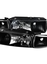 Spec-D Crystal Headlights & Corner Signal Lights (Matte Black Housing/Clear Lens) Chevrolet Caprice | Impala 1991-1996                                     - 2LCLH-IPA91JM-EU - Image 10