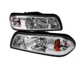 Spec-D Crystal Headlights (Chrome Housing/Clear Lens) Ford Mustang 1987-1993