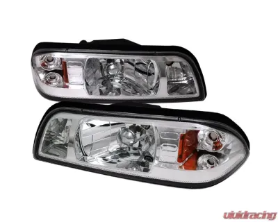 Spec-D Crystal Headlights (Chrome Housing/Clear Lens) Ford Mustang 1987-1993 - 2LCLH-MST87-RS