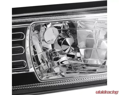 Spec-D Crystal Headlights (Chrome Housing/Clear Lens) Ford Mustang 1987-1993 - 2LCLH-MST87-RS