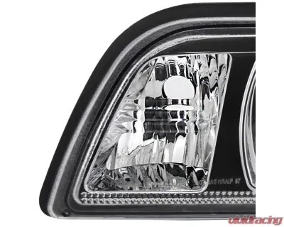 Spec-D Crystal Headlights (Chrome Housing/Clear Lens) Ford Mustang 1987-1993 - 2LCLH-MST87-RS