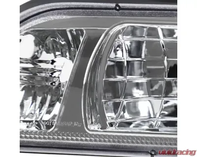 Spec-D Crystal Headlights (Chrome Housing/Clear Lens) Ford Mustang 1987-1993 - 2LCLH-MST87-RS