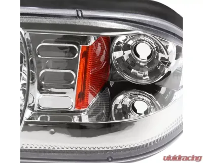 Spec-D Crystal Headlights (Chrome Housing/Clear Lens) Ford Mustang 1987-1993 - 2LCLH-MST87-RS