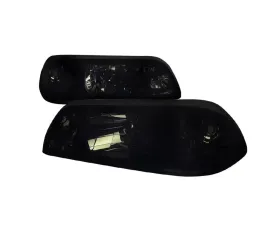 Spec-D Crystal Headlights (Chrome Housing/Smoke Lens) Ford Mustang 1987-1993