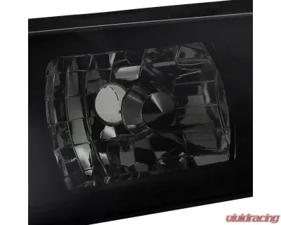 Spec-D Crystal Headlights (Chrome Housing/Smoked Lens) Ford Mustang 1987-1993 - 2LCLH-MST87G-RS