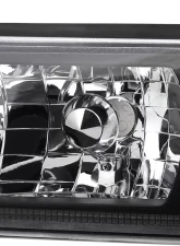 Spec-D Factory Style Crystal Headlights (Matte Black Housing/Clear Lens) Ford Mustang 1987-1993                                     - 2LCLH-MST87JM-RS - Image 2