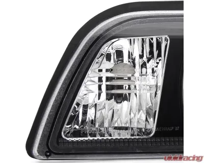 Spec-D Factory Style Crystal Headlights (Matte Black Housing/Clear Lens) Ford Mustang 1987-1993 - 2LCLH-MST87JM-RS