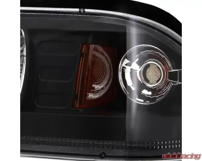 Spec-D Factory Style Crystal Headlights (Matte Black Housing/Clear Lens) Ford Mustang 1987-1993 - 2LCLH-MST87JM-RS