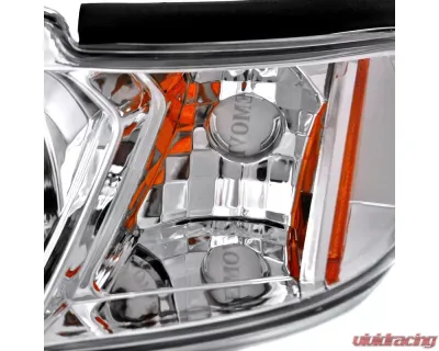 Spec-D Crystal Headlights w/ Amber Reflectors (Chrome Housing/Clear Lens) Ford Mustang 1994-1998 - 2LCLH-MST94-TM
