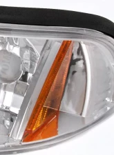 Spec-D Crystal Headlights w/ Amber Reflectors (Chrome Housing/Clear Lens) Ford Mustang 1994-1998                                     - 2LCLH-MST94-TM - Image 4