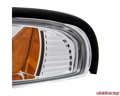 Spec-D Crystal Headlights w/ Amber Reflectors (Chrome Housing/Clear Lens) Ford Mustang 1994-1998 - 2LCLH-MST94-TM