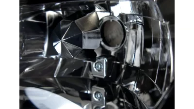 Spec-D Crystal Headlights w/ Amber Reflectors (Chrome Housing/Smoked Lens) Ford Mustang 1994-1998                                     - 2LCLH-MST94G-TM - Image 2