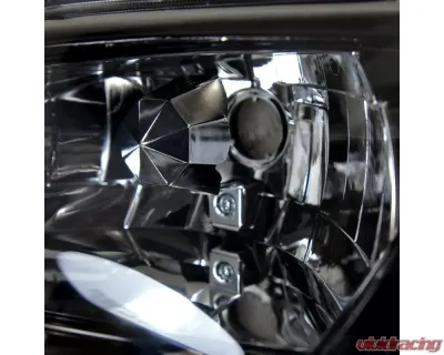 Spec-D Crystal Headlights w/ Amber Reflectors (Chrome Housing/Smoke Lens) Ford Mustang 1994-1998 - 2LCLH-MST94G-TM