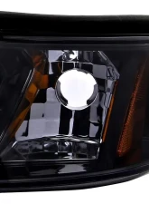 Spec-D Crystal Headlights w/ Amber Reflectors (Chrome Housing/Smoke Lens) Ford Mustang 1994-1998                                     - 2LCLH-MST94G-TM - Image 3
