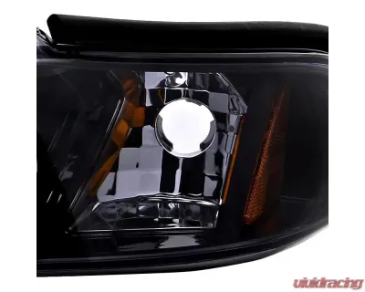 Spec-D Crystal Headlights w/ Amber Reflectors (Chrome Housing/Smoke Lens) Ford Mustang 1994-1998 - 2LCLH-MST94G-TM