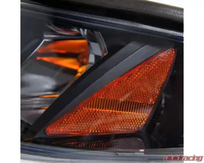 Spec-D Crystal Headlights w/ Amber Reflectors (Chrome Housing/Smoke Lens) Ford Mustang 1994-1998 - 2LCLH-MST94G-TM
