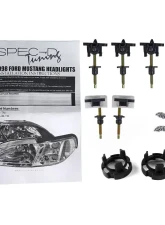 Spec-D Crystal Headlights w/ Amber Reflectors (Chrome Housing/Smoke Lens) Ford Mustang 1994-1998                                     - 2LCLH-MST94G-TM - Image 9