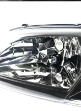 Spec-D Crystal Headlights w/ Amber Reflectors (Matte Black Housing/Clear Lens) Ford Mustang 1994-1998                                     - 2LCLH-MST94JM-TM - Image 2