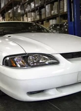 Spec-D Crystal Headlights w/ Amber Reflectors (Matte Black Housing/Clear Lens) Ford Mustang 1994-1998                                     - 2LCLH-MST94JM-TM - Image 3