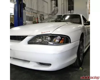 Spec-D Crystal Headlights w/ Amber Reflectors (Matte Black Housing/Clear Lens) Ford Mustang 1994-1998 - 2LCLH-MST94JM-TM