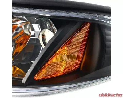 Spec-D Crystal Headlights w/ Amber Reflectors (Matte Black Housing/Clear Lens) Ford Mustang 1994-1998 - 2LCLH-MST94JM-TM