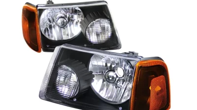 Spec-D Factory Style Headlights w/ Amber Lens Corner Signal Lights (Matte Black Housing/Clear Lens) Ford Ranger 2001-2011                                     - 2LCLH-RAN01JM-RS - Image 10