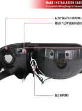 Spec-D Factory Style V2 Headlights w/ Corner Lights (Matte Black Housing/Clear Lens) Ford Ranger 1993-1997                                     - 2LCLH-RAN93JM-V2-OZ - Image 6