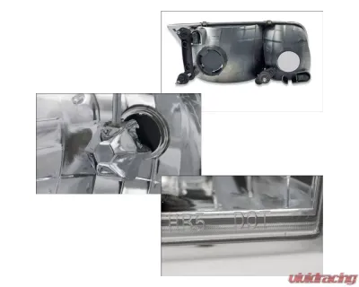 Spec-D Factory Style Headlights w/ Corner Signal Lights (Chrome Housing/Clear Lens) Ford Crown Victoria 1998-2011 - 2LCLH-VIC98-EU