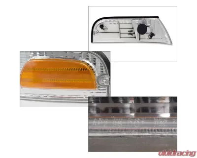 Spec-D Factory Style Headlights w/ Corner Signal Lights (Chrome Housing/Clear Lens) Ford Crown Victoria 1998-2011 - 2LCLH-VIC98-EU