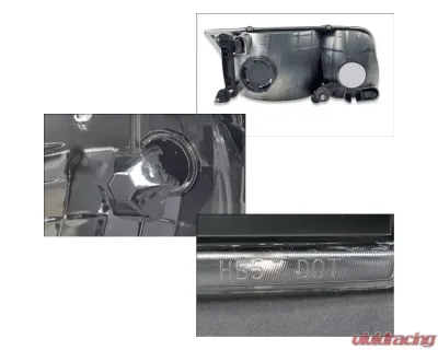 Spec-D Headlights w/ Corner Signal Lights & Amber Reflectors (Matte Black Housing/Clear Lens) Ford Crown Victoria 1998-2011 - 2LCLH-VIC98JM-EU
