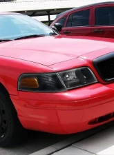 Spec-D Headlights w/ Corner Signal Lights & Amber Reflectors (Matte Black Housing/Clear Lens) Ford Crown Victoria 1998-2011                                     - 2LCLH-VIC98JM-EU - Image 4
