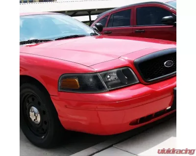 Spec-D Headlights w/ Corner Signal Lights & Amber Reflectors (Matte Black Housing/Clear Lens) Ford Crown Victoria 1998-2011 - 2LCLH-VIC98JM-EU