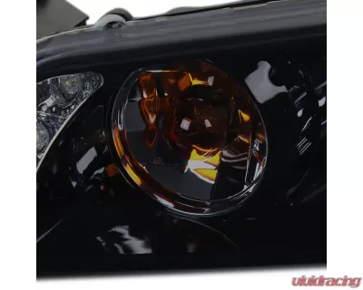 Spec-D Dual Halo Projector Headlights w/ LED Accent Lights (Glossy Black Housing/Smoke Lens) Pontiac Grand Prix 1997-2003 - 2LCLHP-GPX97G-TM
