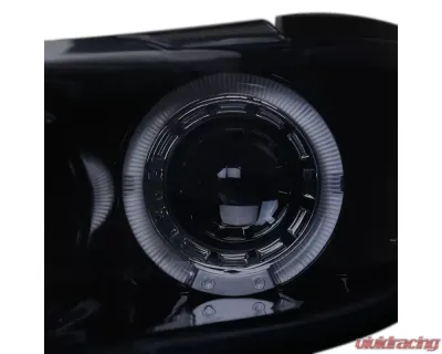 Spec-D Dual Halo Projector Headlights w/ LED Accent Lights (Glossy Black Housing/Smoke Lens) Pontiac Grand Prix 1997-2003 - 2LCLHP-GPX97G-TM
