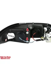 Spec-D Dual Halo Projector Headlights w/ LED Accent Lights (Glossy Black Housing/Smoke Lens) Pontiac Grand Prix 1997-2003                                     - 2LCLHP-GPX97G-TM - Image 9